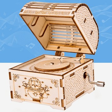 發動機 音樂盒 3D模型 科學實驗 益智動手 音樂盒 美術美勞 留聲機 鋼琴 寶箱【RT1449】《Jami》