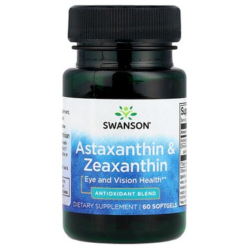 Swanson Vitamins, 蝦青素和玉米黃質，60 粒軟凝膠