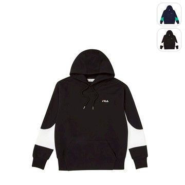 【FILA】中性 長袖連帽T恤-黑色 1TEY-1418-BK