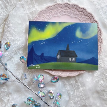 冰島之四季 明信片 極光 旅行 文具 冰川 星空 原創 風景