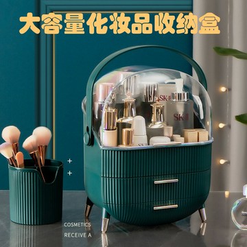 化妝品收納盒美妝保養品飾品口紅收納箱臥室防塵化妝品收納架