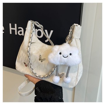 特賣🎀高級質感包包女 大容量新款休閒小衆設計單肩斜挎包 通懃餃子包 學生上課手提包 防水側背郵差包 腋下包 百搭雲朵包