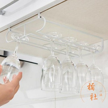 日式居家鐵藝紅酒杯架創意免釘吊杯架【櫻田川島】