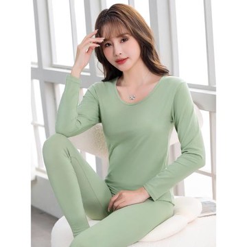 秋衣秋褲套裝女純棉薄款打底衫大碼保暖內衣全棉線衣線褲修身緊身