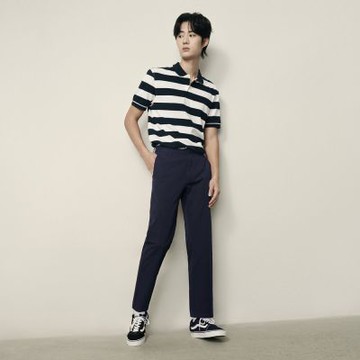 GIORDANO 韓國同款 男裝彈力棉商務中腰修身休閒褲【雙色任選】