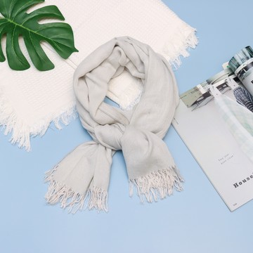 日本今治羽織圍巾-灰色(羊毛+棉)