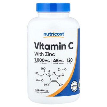 Nutricost, 含鋅維生素 C，240 粒膠囊