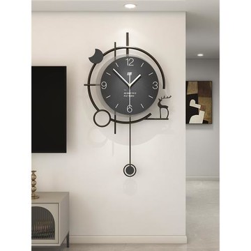 現代簡約客廳裝飾鐘表家用時尚創意2026新款時鐘掛墻大氣輕奢掛鐘