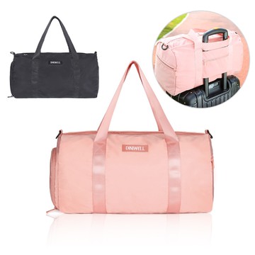DF Queenin日韓 - 乾濕分離獨立鞋袋肩斜背旅行健身包-共2色
