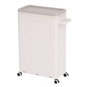 FAmILyLIFE 生活 簡約風上掀蓋附輪收納箱 40L 2.56kg  62 x 41 x 21.3cm  白色  1個