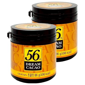 LOTTE 樂天 56% DREAM CACAO 骰子巧克力 86g 圓瓶隨手罐裝  2罐