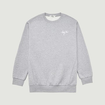 Hang Ten- 刷毛刺繡大學T-男(花紗灰)