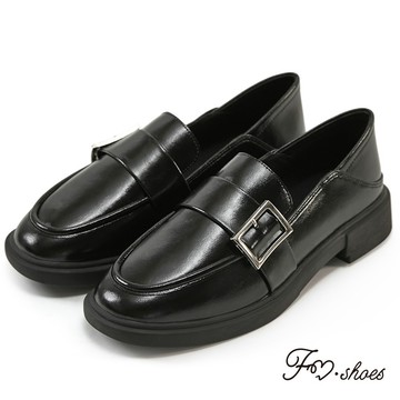 FM SHOES 經典扣環後踩樂福鞋 黑
