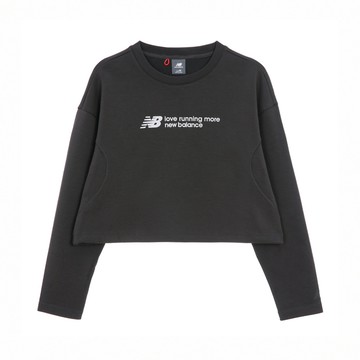 New Balance [New Balance]短版長袖上衣_女性_深灰色_NDF34232DKG