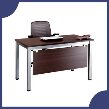 【必購網OA辦公傢俱】 TSB-120E 深胡桃 烤銀方形4E 辦公桌