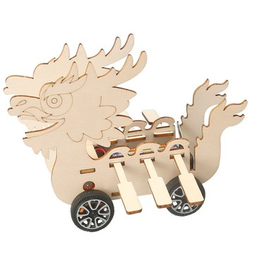 🌈「探夢科學」自製龍舟車(賽龍舟)國中國小手工diy拼裝科技小製作科學實驗教具