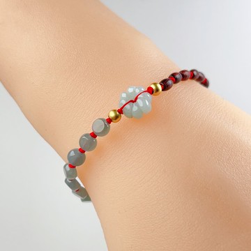 【似玉如花】冰種藍水翡翠花花編織手鍊 | 天然A貨翡翠 | 送禮