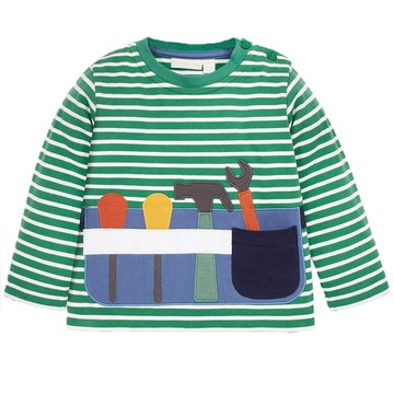英國 JoJo Maman BeBe - 嬰幼兒100%純棉長袖上衣-小小建築師
