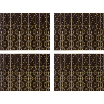 PREMIER HOUSEWARES Geome 長方餐墊  幾何金  29 x 21.5cm  4個