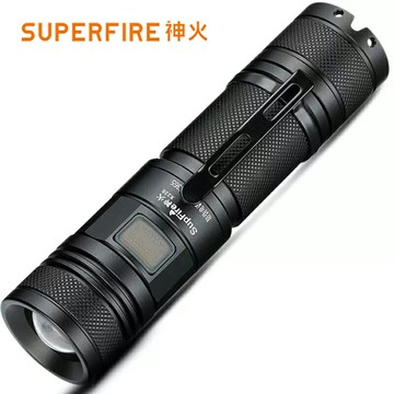 神火26650變焦強光手電筒 可USB充電多功能戶外超亮遠射紡織廠燈