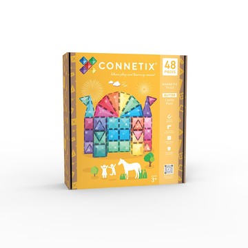磁力積木 磁力片｜澳洲 Connetix 粉亮城堡組 48pc｜兒童益智玩具