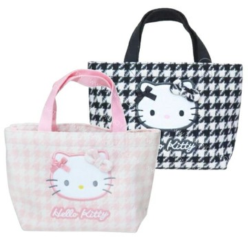 小禮堂 Sanrio 三麗鷗 Hello Kitty 迷你手提包 (千鳥格)