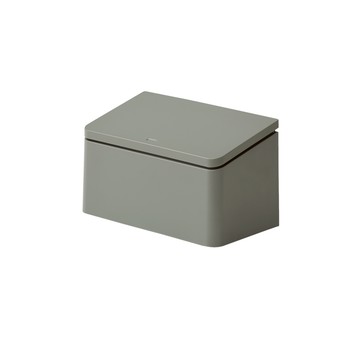 【日本ideaco】長方纖形桌邊按壓式垃圾桶-1.8L-4色可選-岩灰