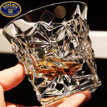 日本NY捷克進口平底水晶玻璃威士忌杯雞尾酒吧個性烈酒洋酒杯
