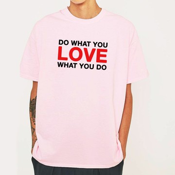 DO WHAT YOU LOVE WHAT YOU DO 短袖T恤 淺粉色 春裝文字英文禮物