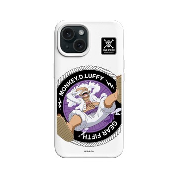 iPhone 15 SolidX 白 - 航海王 One Piece - Gear 5 - 魯夫大笑