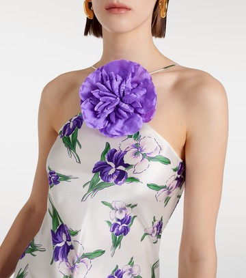 Rodarte Floral-appliqué silk gown