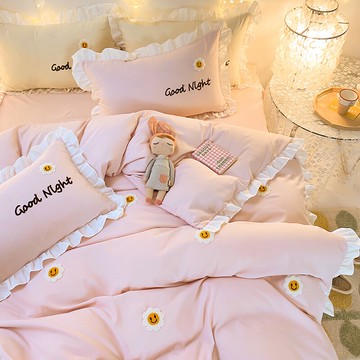 韓式仙女床裙公主風床上四件套北歐風ins床單被套被罩床品三件套4