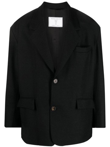 Société Anonyme - single-breasted wool blazer - unisex - Wool - L - Black