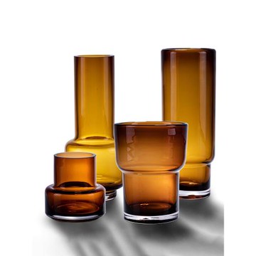 現代北歐幾何花瓶琥珀色民宿家居臥室內電視柜餐桌面經典軟裝飾品