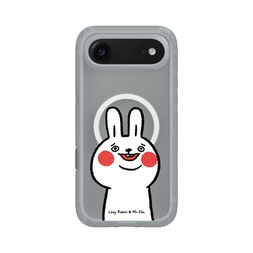 iPhone Air AirX 流變灰 - 懶散兔與啾先生 Lazy Rabbit and Mr.Chu - 傻笑