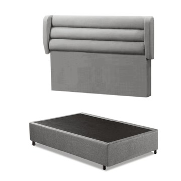 ASSARI-羅蘭德貓抓皮房間組(床頭片+床底)-單大3.5尺灰色