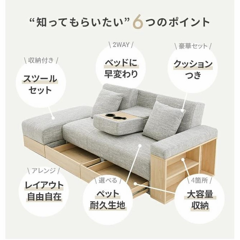 ソファ ソファー 2人がけ 収納付き 幅126cm ヘッドソファー 北欧 wf300835-0.jpg