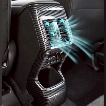 適用於新HRV 後出風口碳纖紋路飾板 honda hrv防踢飾板 碳纖維飾板 本田 油電HRV出風口改裝 防刮飾板