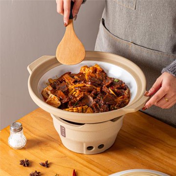 鄲韻陶土木炭爐子港式打邊爐火鍋炭爐耐高溫干燒不裂陶瓷大口砂鍋