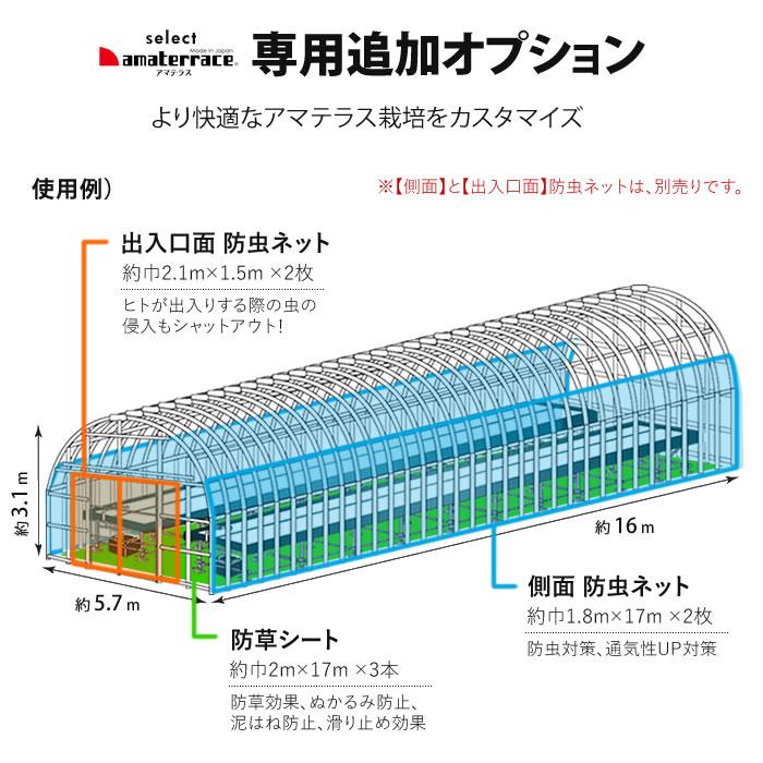 アマテラス小農 側面 防虫ネット セット 極小 0.4mm 目合