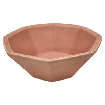 Homely Zakka 北歐簡約啞光色釉八角新骨瓷餐碗 飯碗 點心碗 約直徑13.5cmx5cm  馬卡龍粉  1個