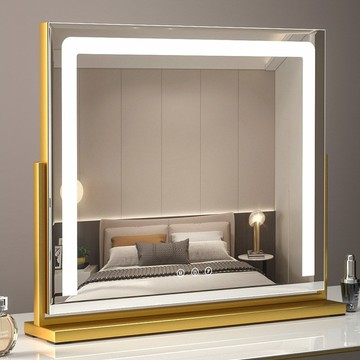 免運  桌上型台式化妝鏡 化妝鏡子化妝師專用LED燈化妝鏡大號化妝師主播高清化妝鏡帶燈