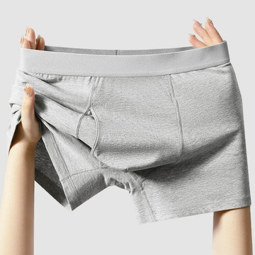 【新款熱賣】男士四角短褲舒適貼合60支精梳棉純側開口中腰內褲平角褲男