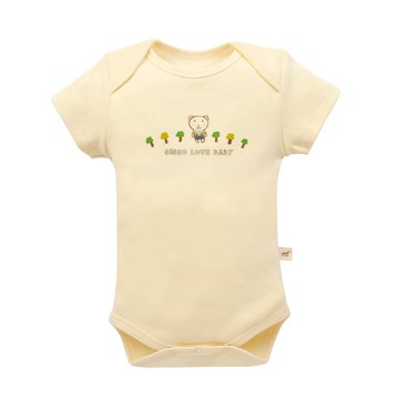 【SISSO有機棉】有機棉小熊短袖包屁衣(植物染) S M