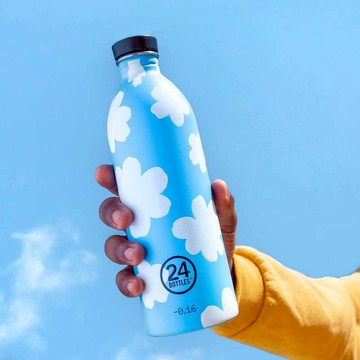義大利 24Bottles 輕量冷水瓶 1000ml (白日夢) 不鏽鋼水瓶 運動水瓶 水壺