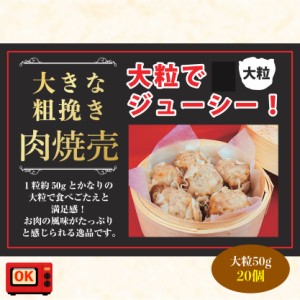 大きな粗挽肉焼売（50g 合計20個）送料無料 (離島別) シュウマイ しゅうまい 焼売  お返し ギフト 冷凍 おつまみ お取り寄せ 中華 贈答