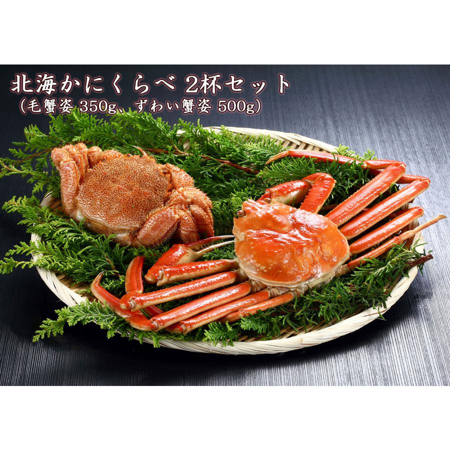 北海かにくらべ 2杯セット（毛蟹姿 350g、ずわい蟹姿 500g）