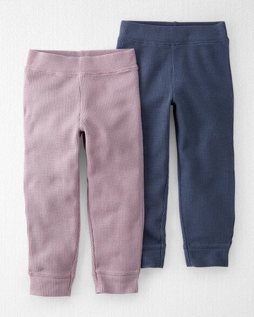 Toddler 2-Pack Organic Cotton Waffle Knit Pants