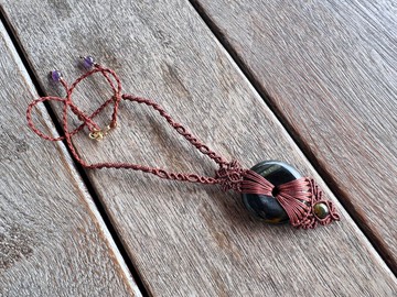 250302 Macrame 黃虎眼石 編織 頸鍊