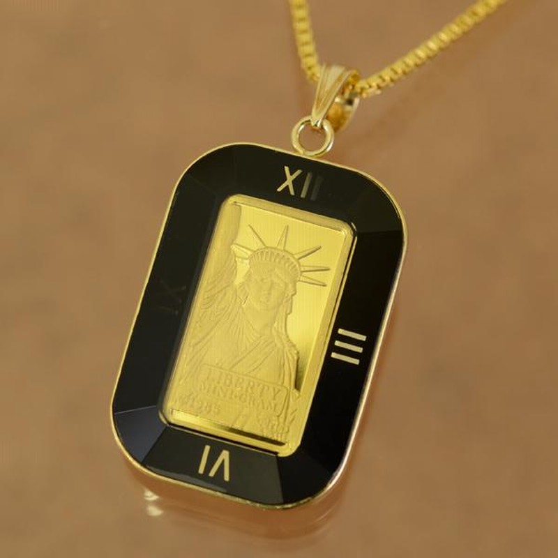 1オンス インゴット ゴールドバー ネックレス スイス メンズ ネックレス space-gold_017-22-9999nw